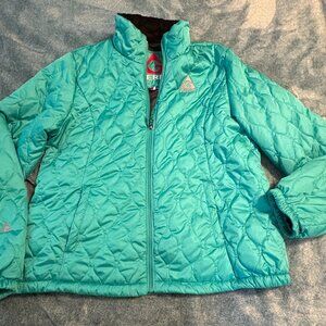 Gerry Weber Aqua Turquoise Quilted Full Zip Lined Puffer Jacket Women's Sz. L